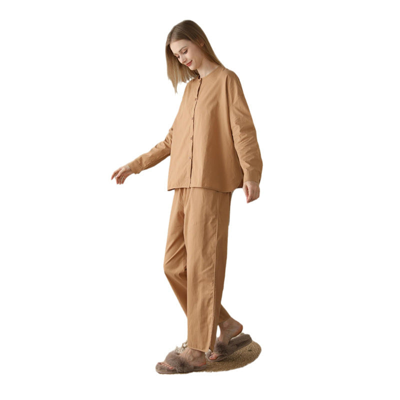 Soft & Cozy Solid Color Pajama Set Women's Korean-style Pajamas Simple Style Cute Sweet Long Sleeve