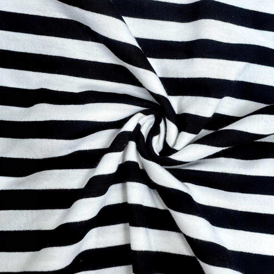 Summer New Contrasting Color Slanted Shoulder Short Sleeved Striped Top