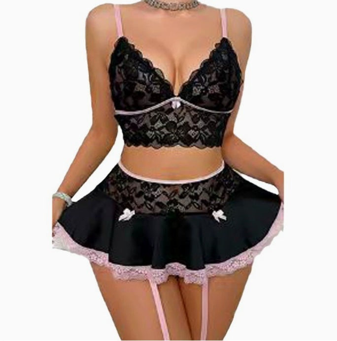 Sexy Pajamas Cutout Sling Top Shorts Home Wear Two-piece Set