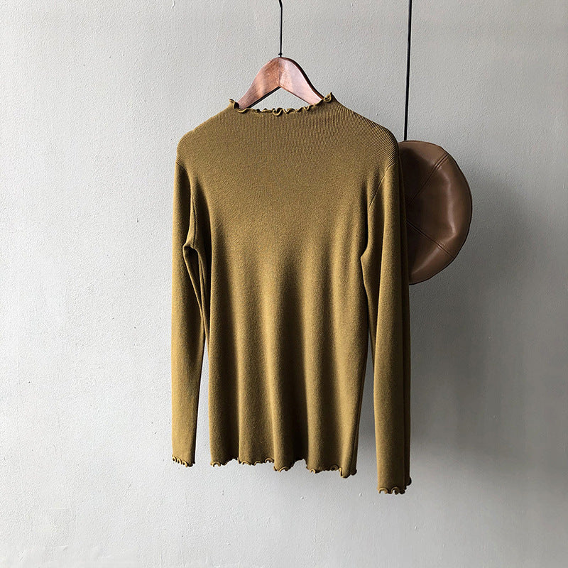 Korean Style Slim Bottoming Knitted Top Women