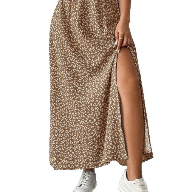 Women's Floral Split High Waist Printed Boho Skirt