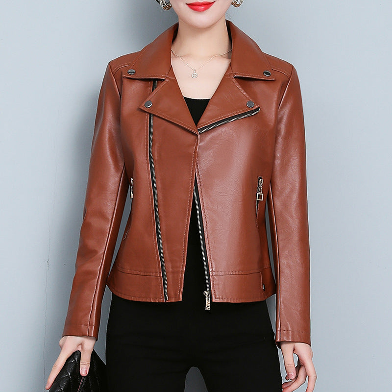 Leather Jacket Versatile Short Coat For Women