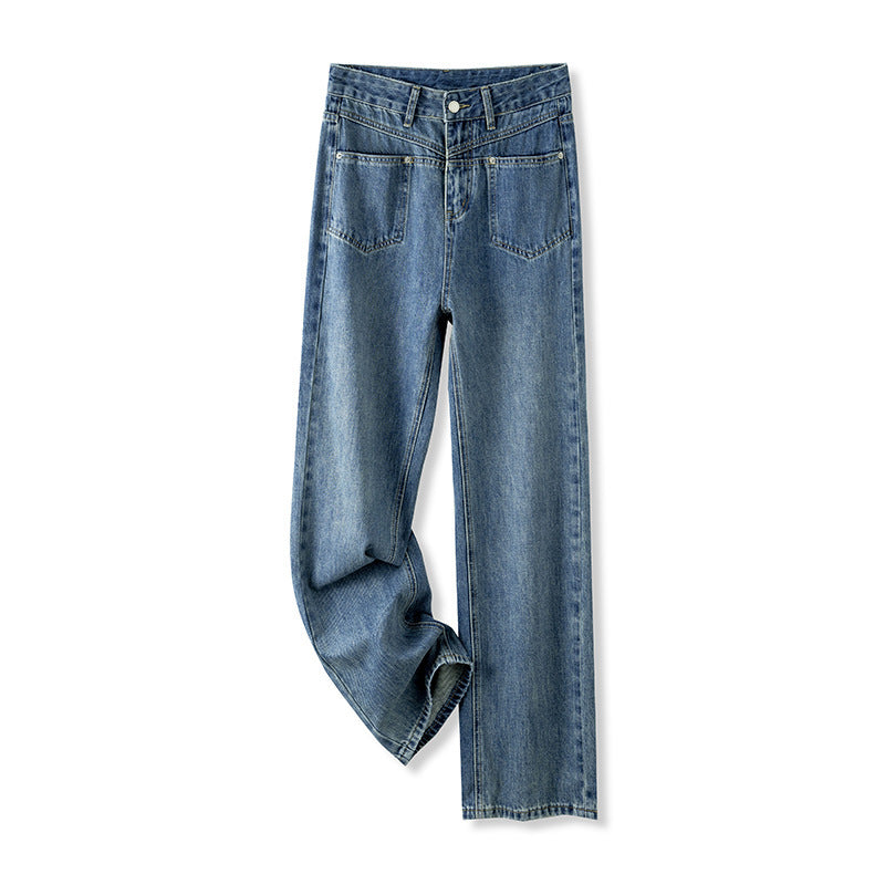 Classic Sculpt – High-Waisted Straight Leg Jeans Fashionable Narrow Wide-leg Jeans For Women