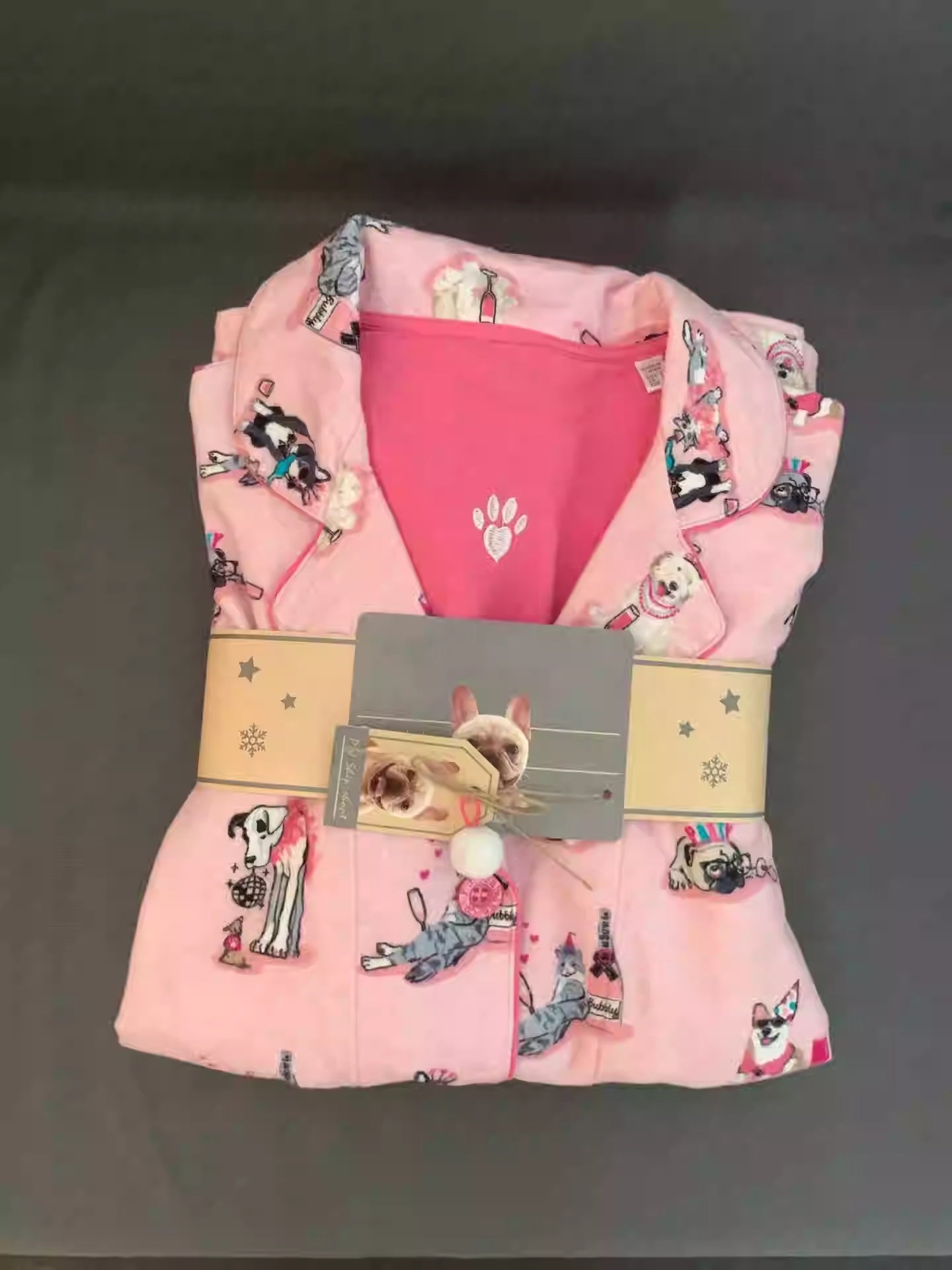 Soft Cotton Blend Dog Lover's Pajama Set Women's Korean-style Cartoon Printed Pajamas