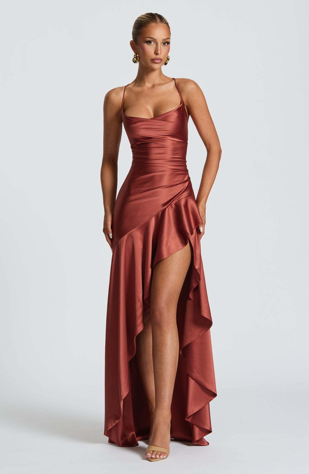 Backless Ruffles Irregular Dress Summer Fashion Evening Party Club Split Suspender Maxi Dresses Clothing