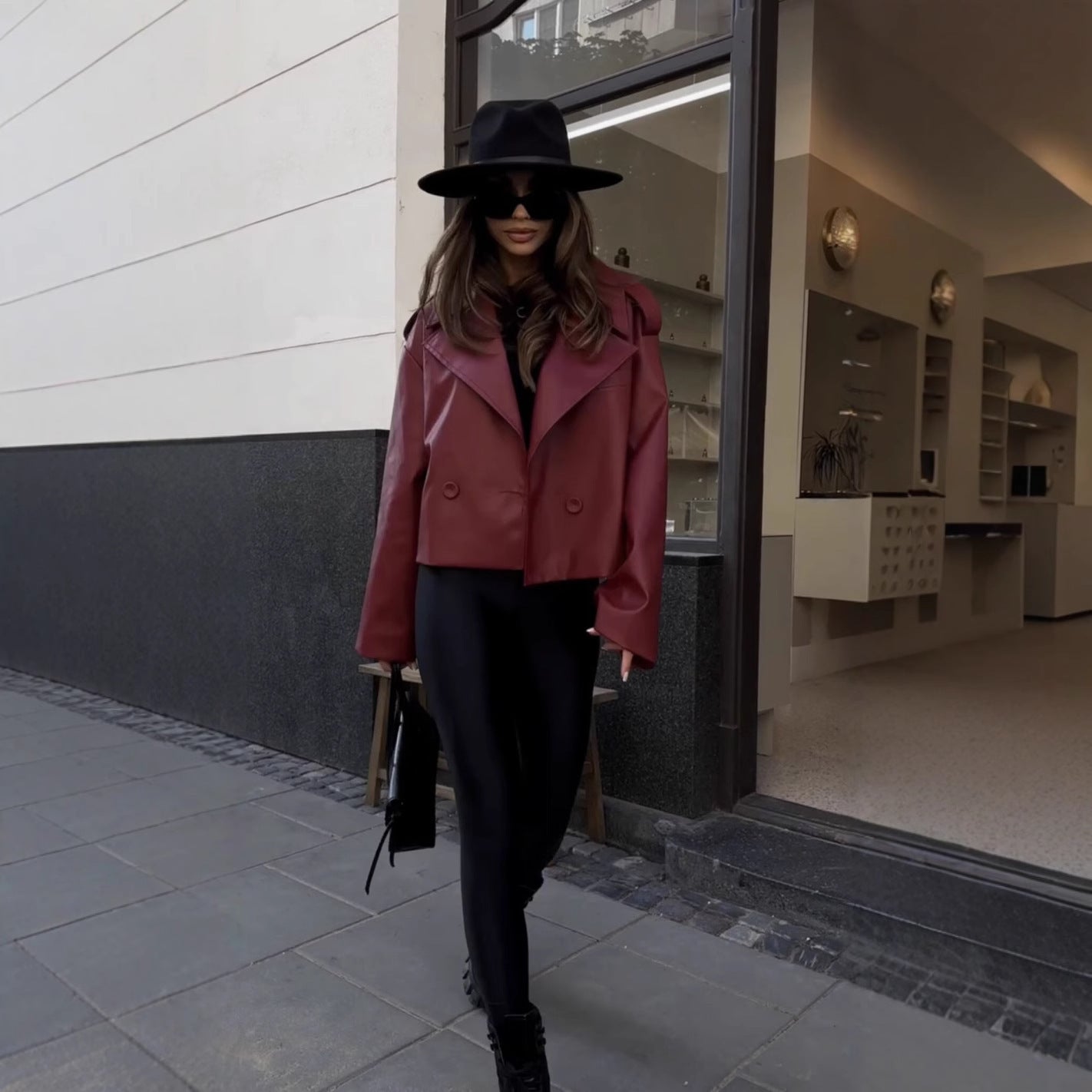 Fashion Design Retro Leather Jacket For Women's