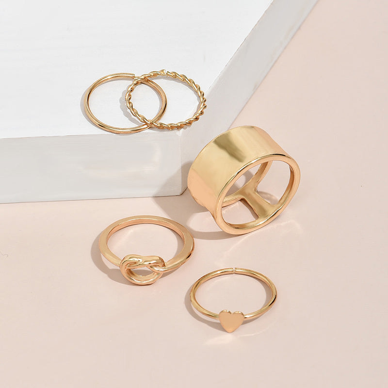 Boho Chic Midi & Knuckle Ring Pack Metal Ring Set Women
