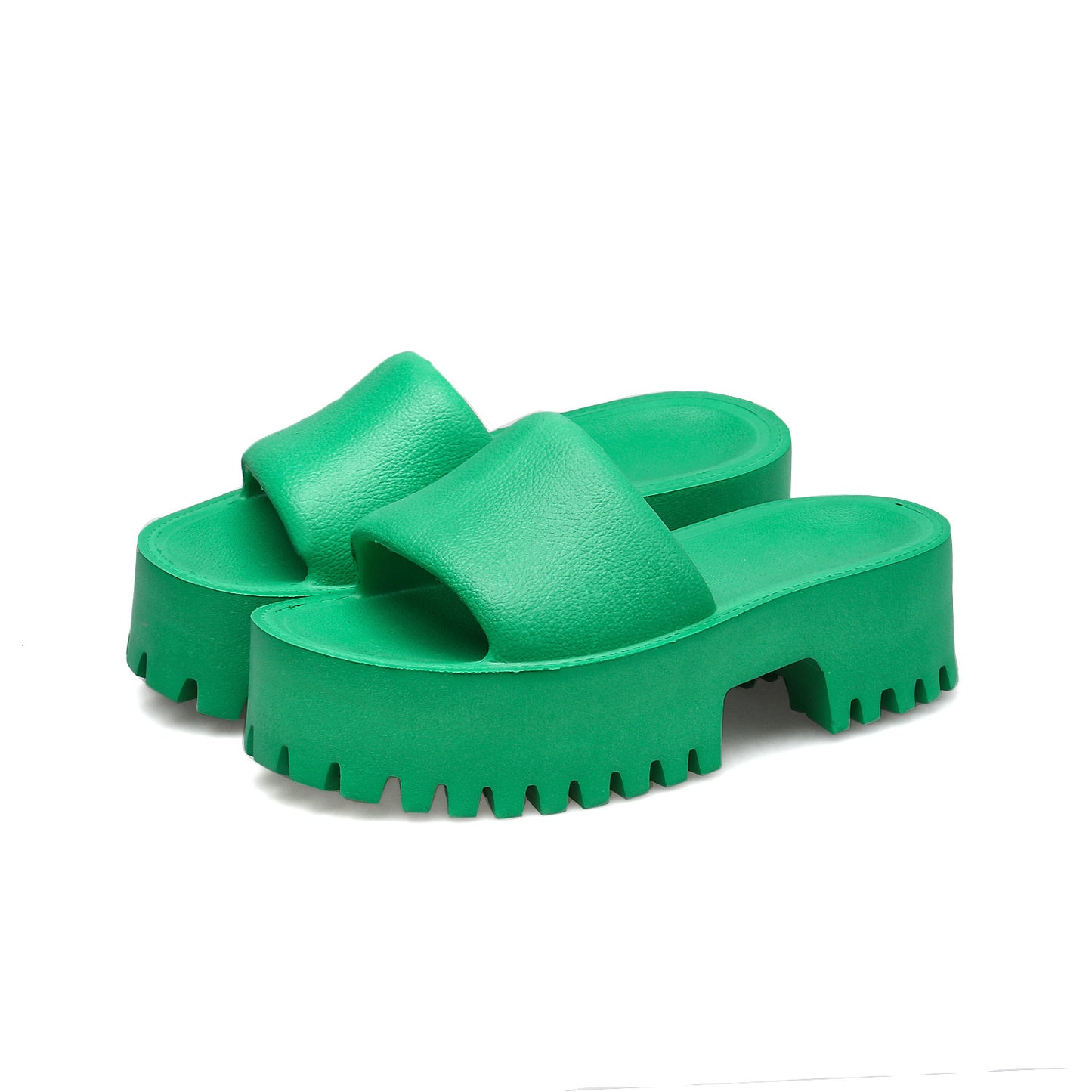 Trendy Chunky Platform Slide Sandals with Lug Sole Women's Platform High Heel Fashion EVA Slippers
