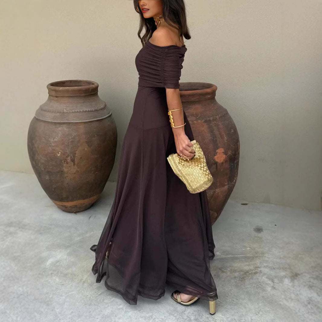 Tube Top Mesh Slim Fit Patchwork Temperament Dress