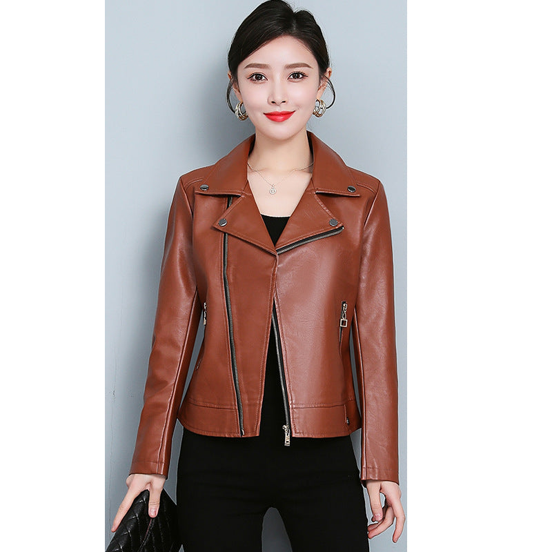 Leather Jacket Versatile Short Coat For Women