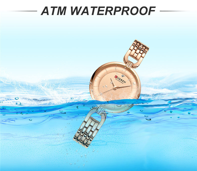 Elegant Women's Analog Quartz Watch Rhinestone Watch Waterproof Quartz Watch Rhinestone-encrusted