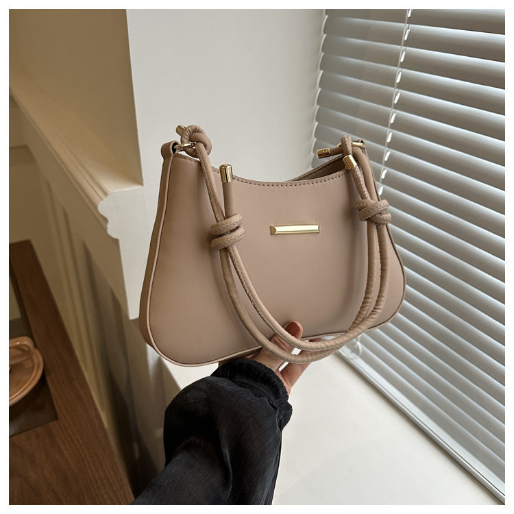 Stylish Minimalist Design Crescent-Shaped Purse Women's High-end Hand-held Armpit Small Square Bag