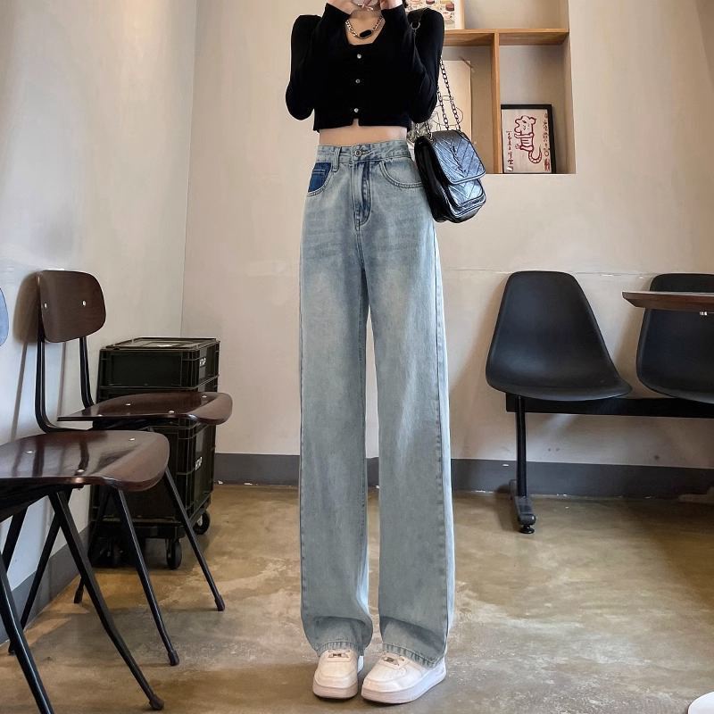Elegant High Waist Straight Jeans For Women's