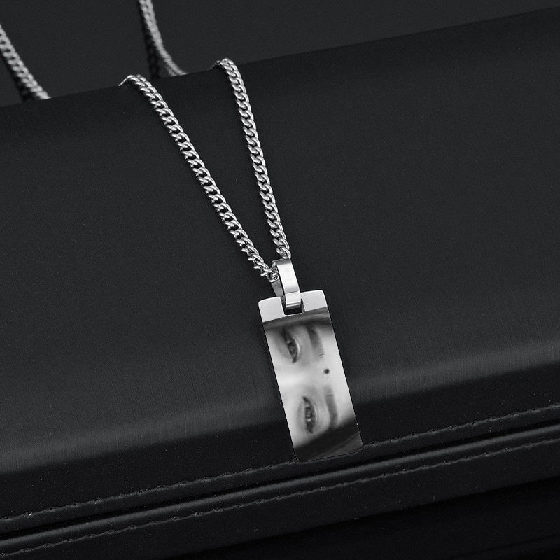 Custom Eyes Photo Necklace Stainless Stee Customized Engrave Eye Necklaces Personalized Picture Name Necklace For Men & Women