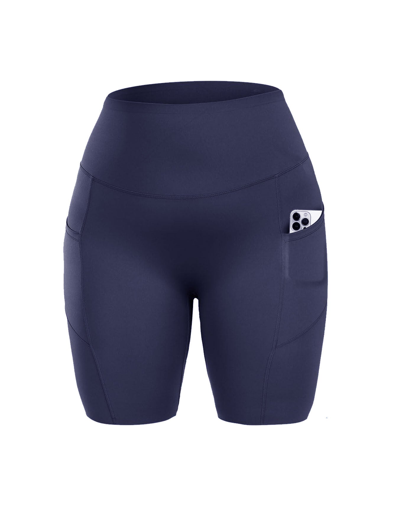 Shorts For Women With Pockets, Tummy Control High Waist Biker Yoga Athletic Belly-Contracting Spandex Yoga Shorts