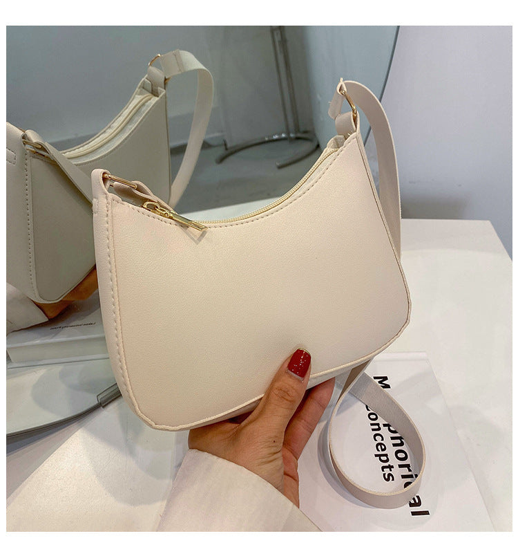 Elegant Faux Leather Small Shoulder Bag | Versatile & Compact Retro Portable Shoulder Underarm Bag Handbag