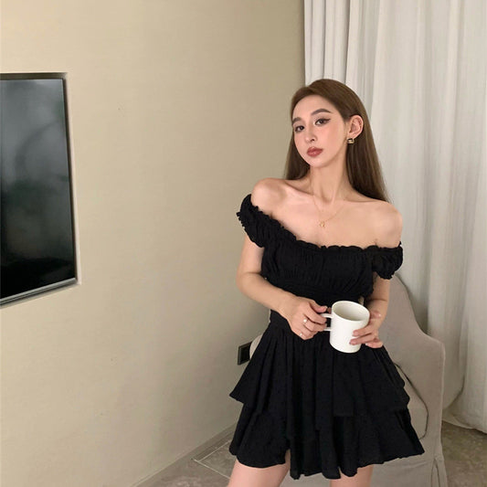 Summer Women's Black Collar Dress For Women's