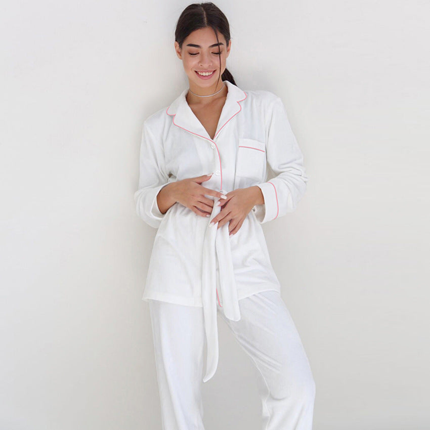 Comfortable & Smooth Silky Sleepwear Ensemble Women's Fashion French Pajamas