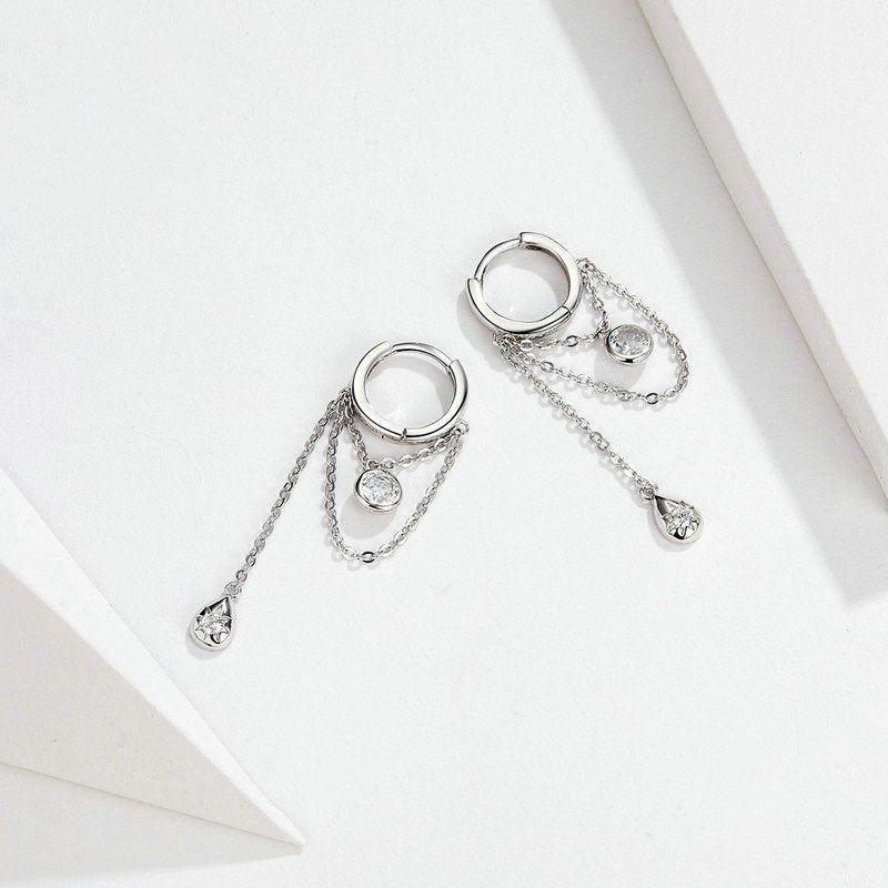 Sterling Silver Earrings White Gold Plated Hypoallergenic Silver Earring