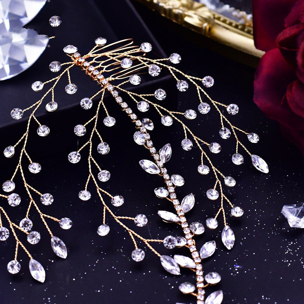 Luxury Crystal Bridal Forehead Headpiece Bridal Tiara Rhinestone Wedding Hair Accessories
