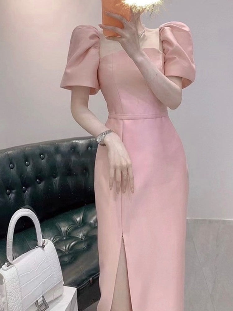 Imperial Light Mature Bubble Sleeve Dress