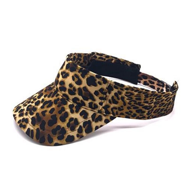 Leopard Print Sun Visor with Clear Brim Korean Style Personalized Leopard-print Brim Top Hat