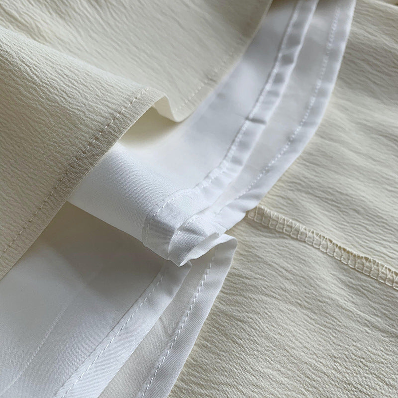 Waist-in Retro Korean Style French Simple Temperament Long Skirt