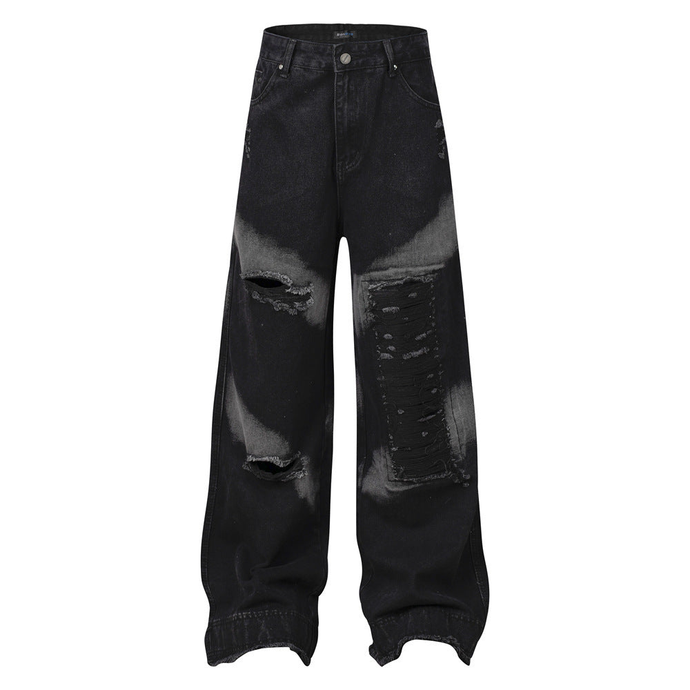 Shred Zone Jeans – Distressed Denim, Max Attitude, Street-Ready Niche Loose Men And Women Bootcut Jeans