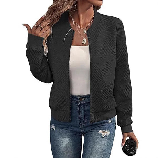 Zipper Pocket Comfort And Casual Long Sleeve Jacket For Women's