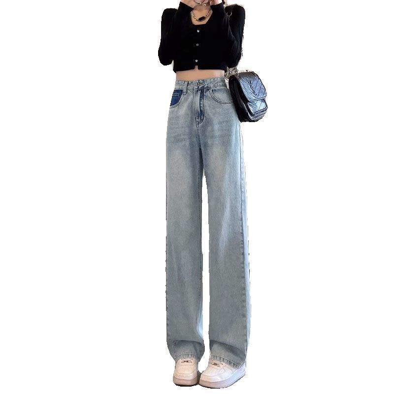 Elegant High Waist Straight Jeans For Women's