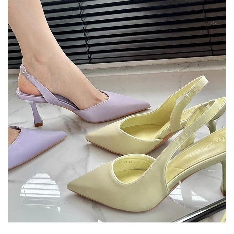 Closed Toe Back Strap Solid Color Shoes Sandals For Women's