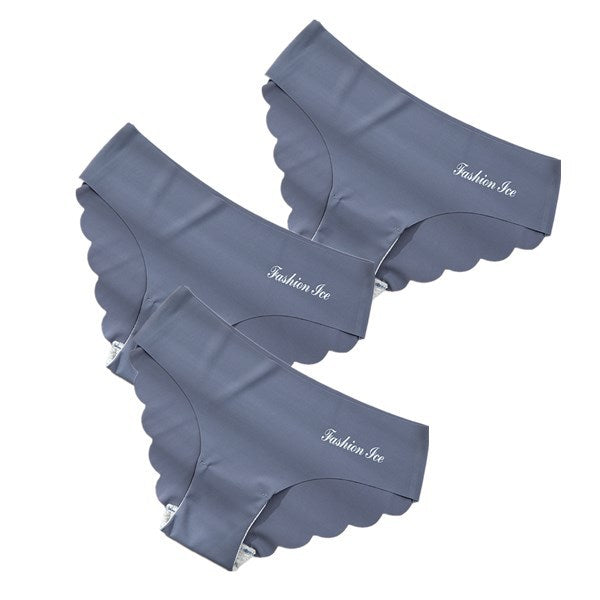 Seamless Scalloped Edge Panties - No Show Briefs for Women Panties For Women Seamless Panty Set Solid Invisible