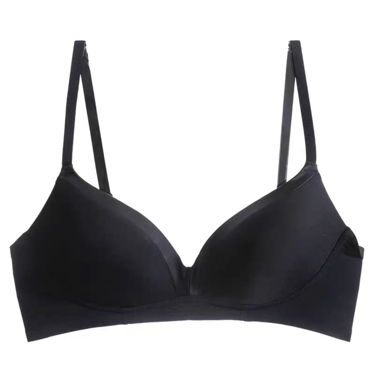 Satin Stitching French Sexy Triangle Cup Micro Push Up Without Steel Ring