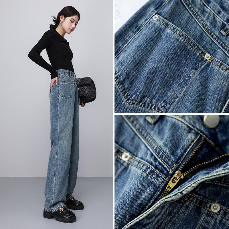 Classic Sculpt – High-Waisted Straight Leg Jeans Fashionable Narrow Wide-leg Jeans For Women