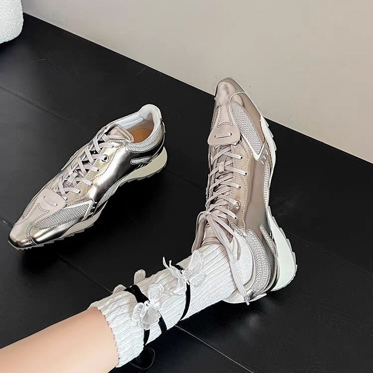 Asymmetric Tongue Boxing Shoe Women's Thick Bottom All-match Casual