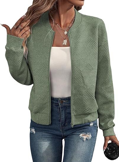 Zipper Pocket Comfort And Casual Long Sleeve Jacket For Women's