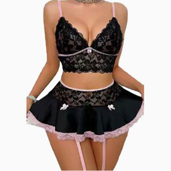 Sexy Pajamas Cutout Sling Top Shorts Home Wear Two-piece Set