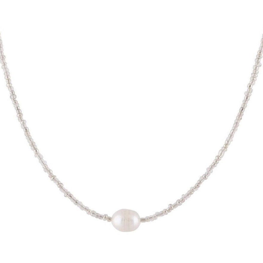 Dainty Multi-Strand Pearl Necklace with Optional Gemstones Artistic Vintage Bead Necklace Natural Freshwater Pearl