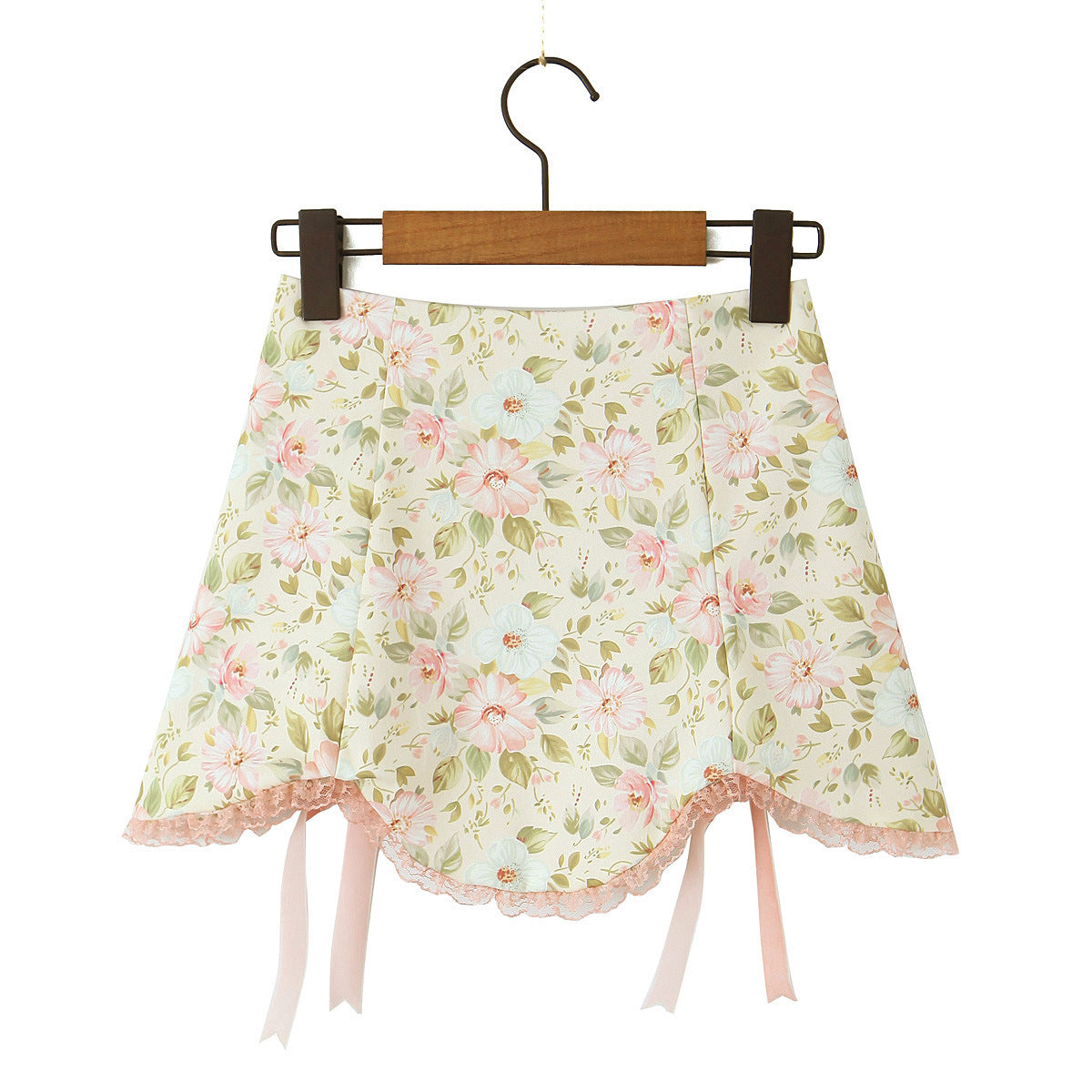 Sweet Printed Two-piece Women's Pure Lace Lace Lace-up Short Camisole Skirt
