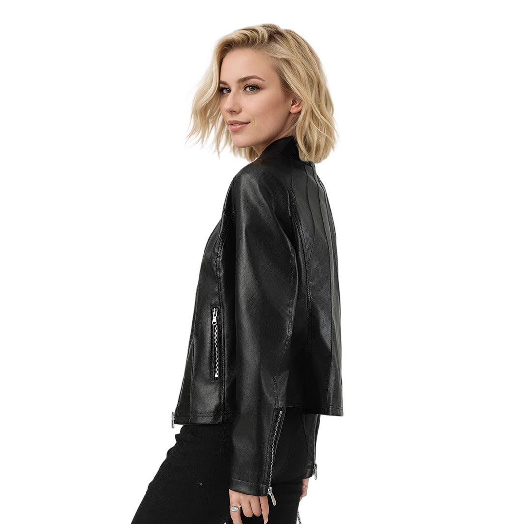 European And American Leather Jacket Women's High-grade