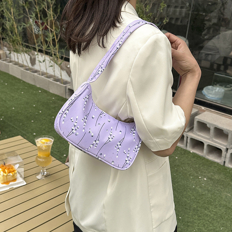 Blossom Mini Shoulder Bags – Soft Pastel Florals with a Touch of Whimsy Simple Nylon Bag Women's Fashion Shoulder Bag
