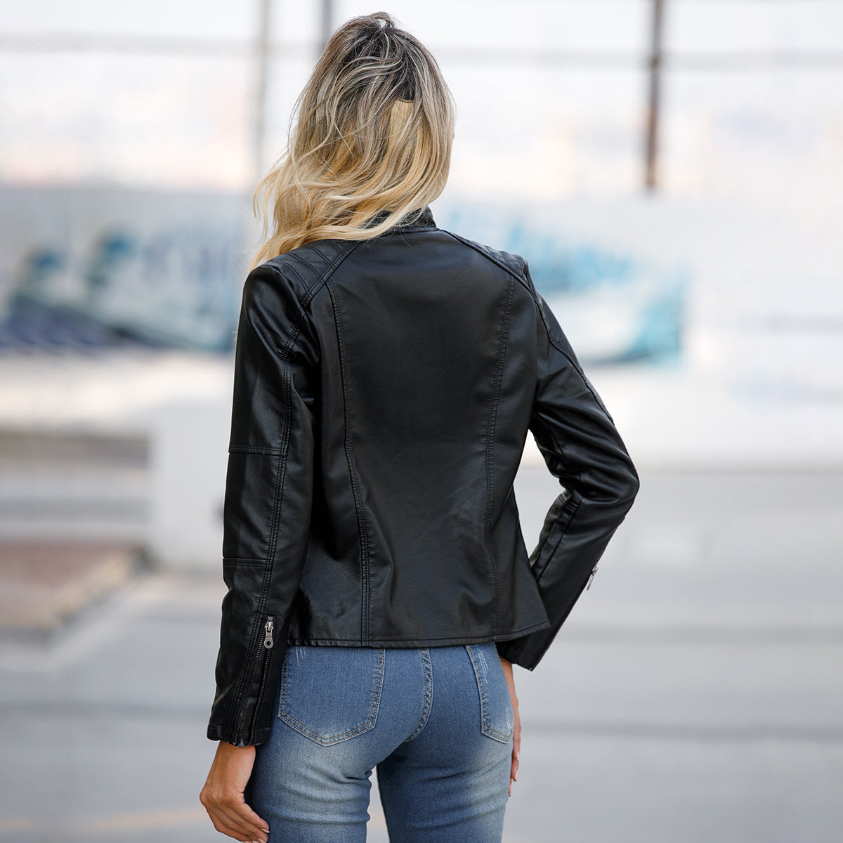 European And American Women's Leather Jackets For Women's