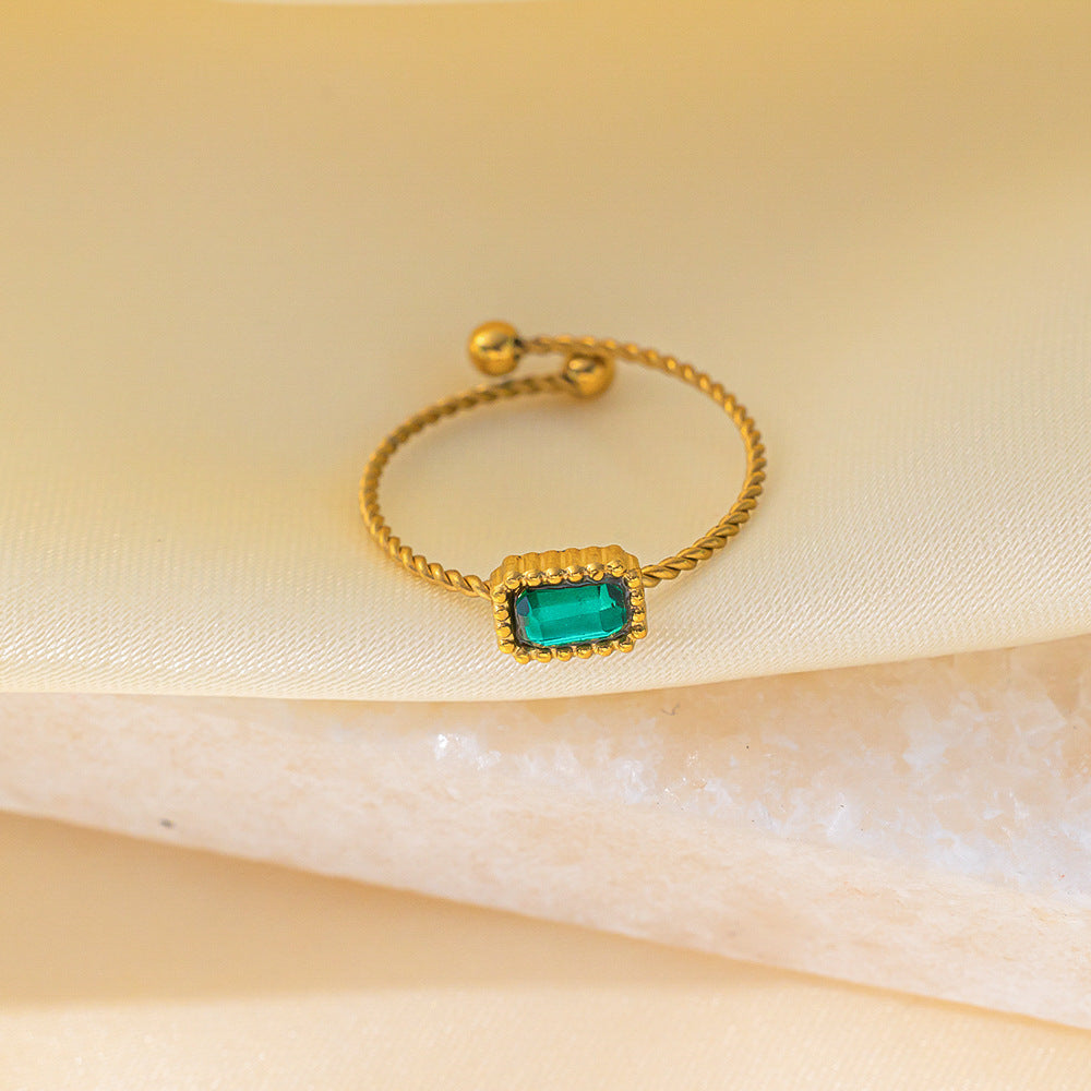 Retro Style Green Zircon Necklace Bracelet For Women's