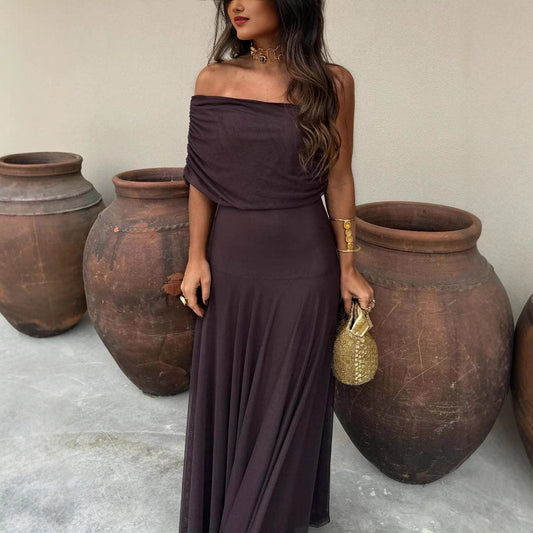 Tube Top Mesh Slim Fit Patchwork Temperament Dress