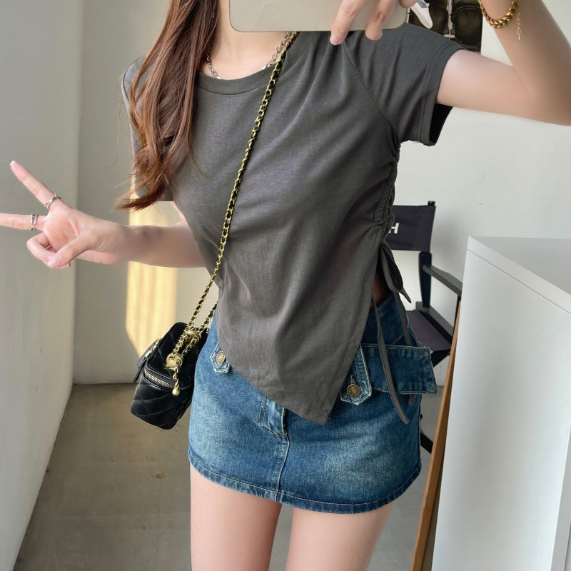 Korean Fashion Y2K T-shirt Women Summer