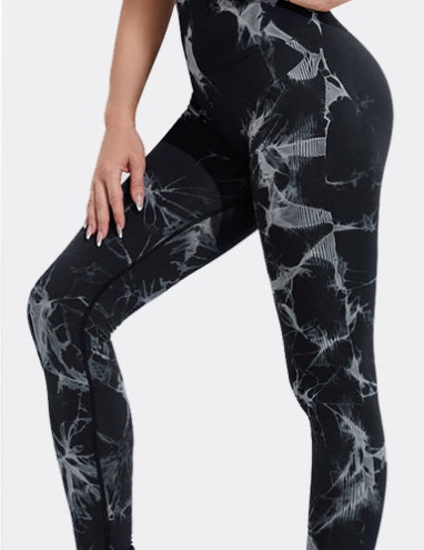 Tie-Dye Seamless Scrunch Leggings – Bold Prints, Sculpted Fit Yoga Pants Push Up Sport Fitness Running Gym Leggings