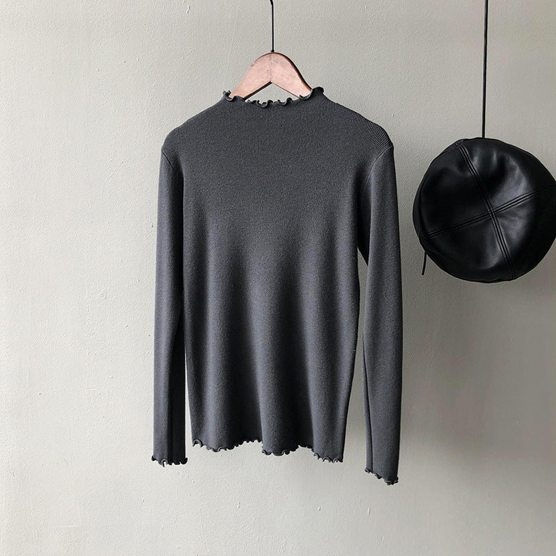 Korean Style Slim Bottoming Knitted Top Women