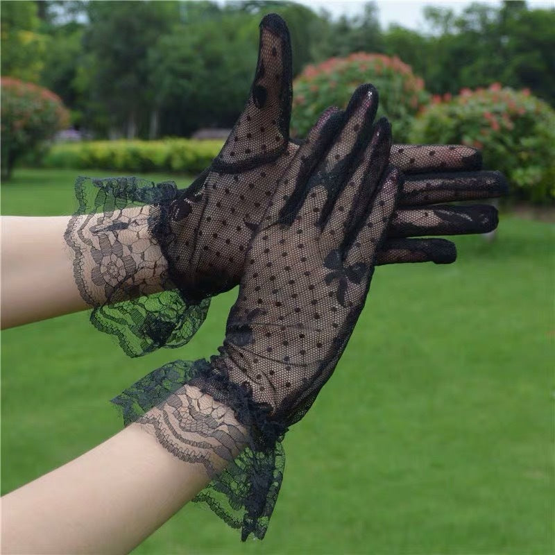 Wedding Dress Short Sunscreen Lace Lace Bow Gloves