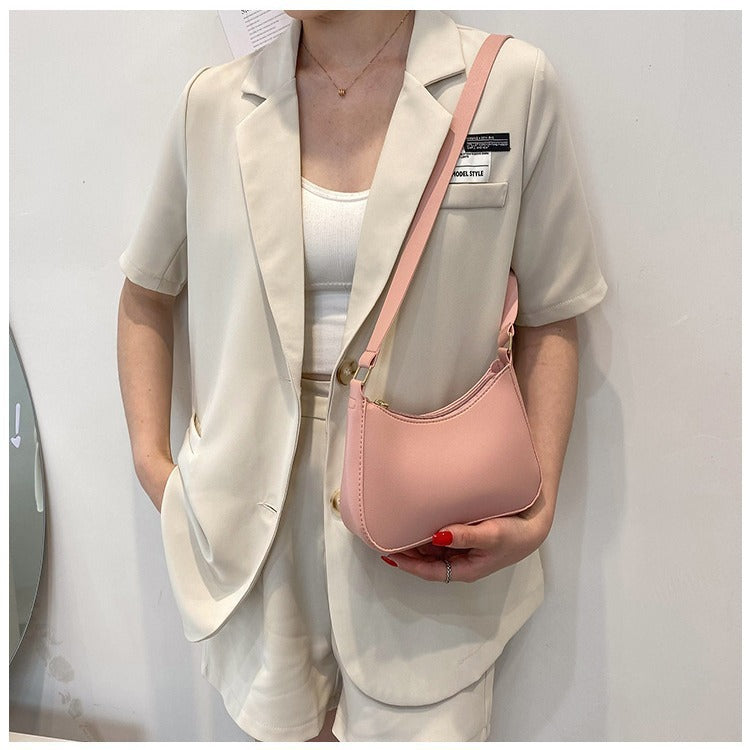 Elegant Faux Leather Small Shoulder Bag | Versatile & Compact Retro Portable Shoulder Underarm Bag Handbag