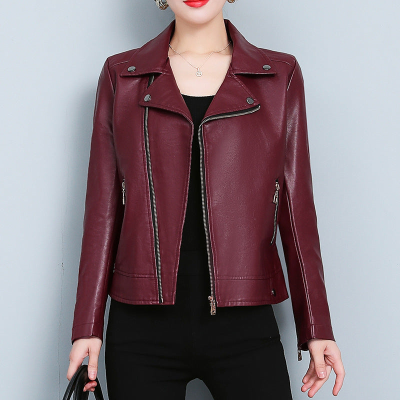 Leather Jacket Versatile Short Coat For Women
